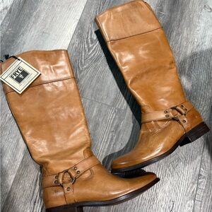 Frye Brown Leather Boots with Buckle